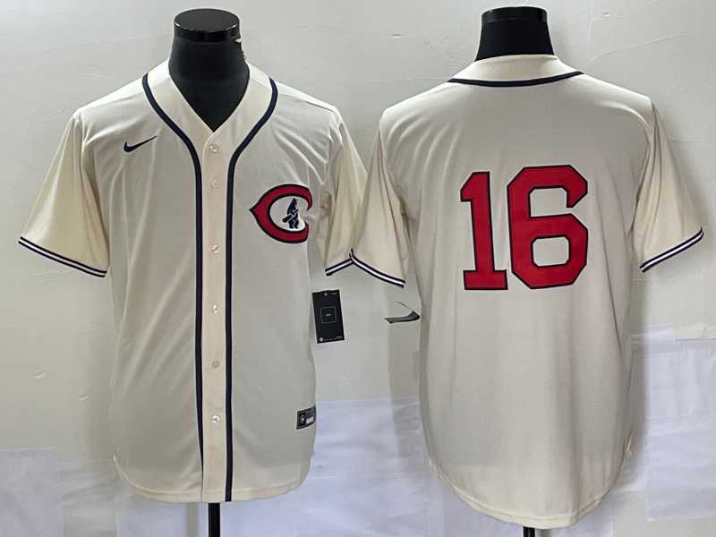 Mens Chicago Cubs #16 Patrick Wisdom 2022 Cream Field of Dreams Cool Base Stitched Baseball Jersey